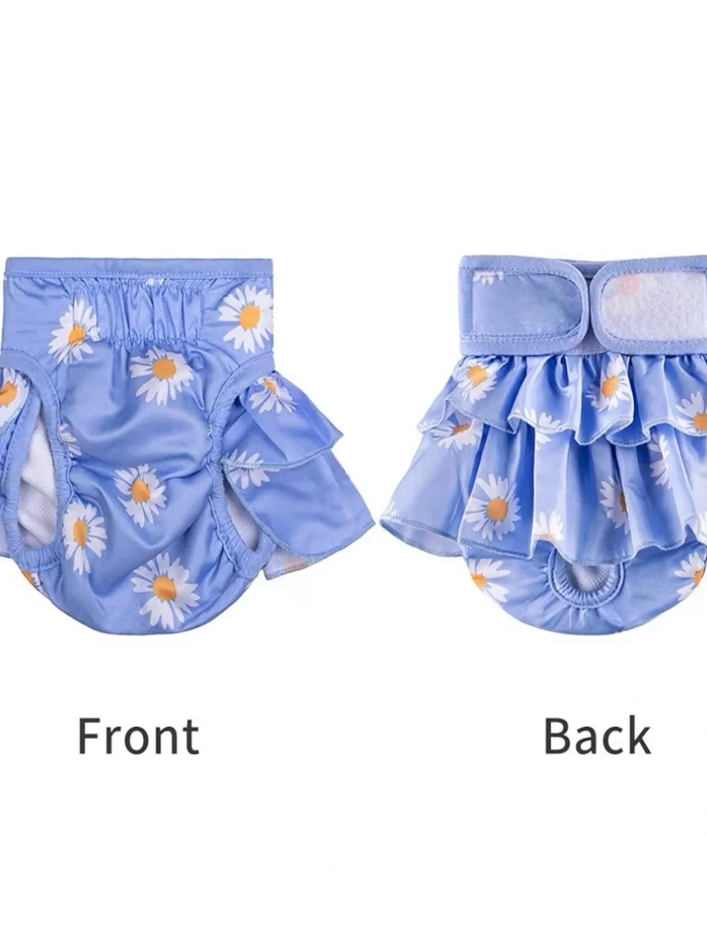 Daisy Ruffle Dog Diaper - Pink, Green & Blue